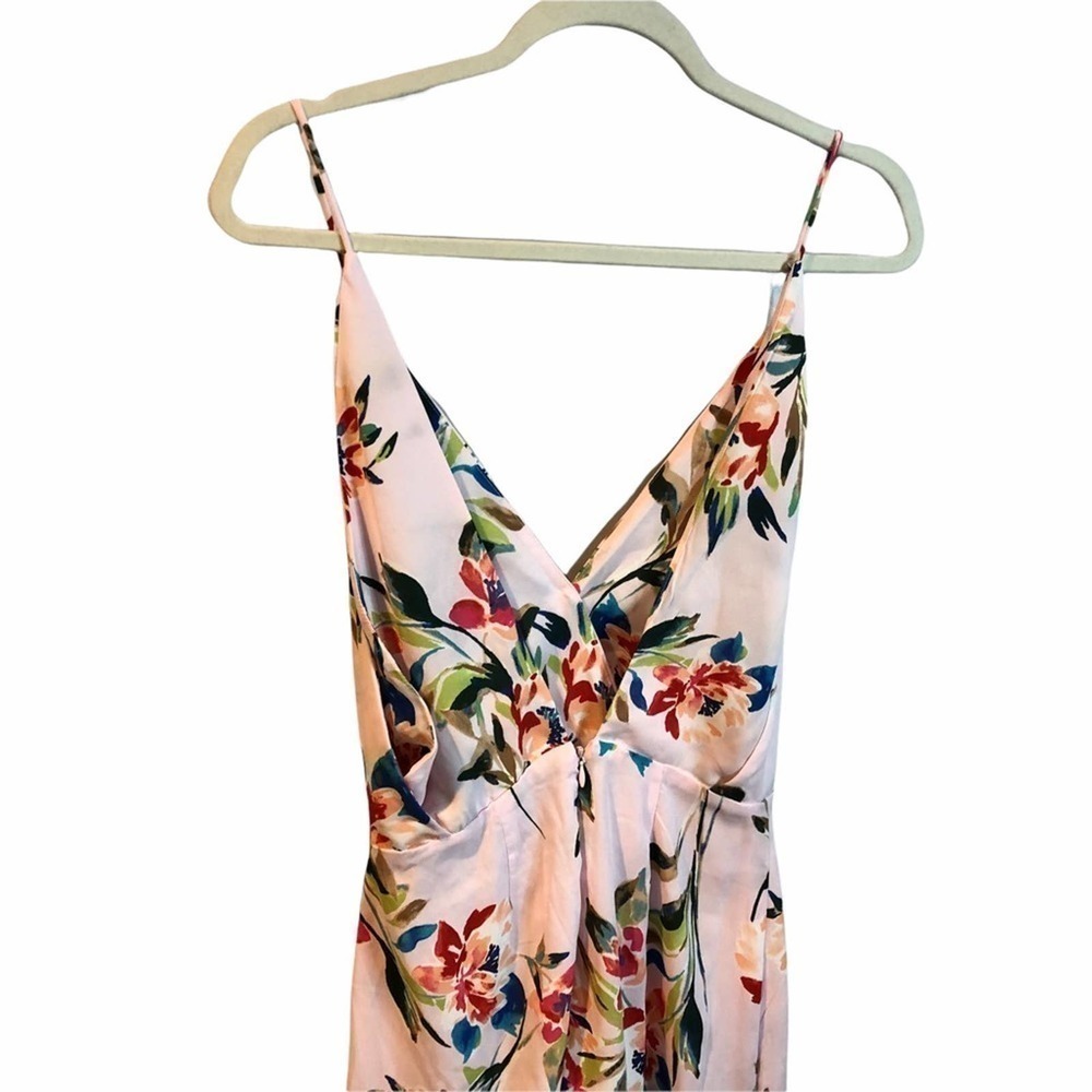 Lush floral draped front side split maxi dress size small - Picture 5 of 11